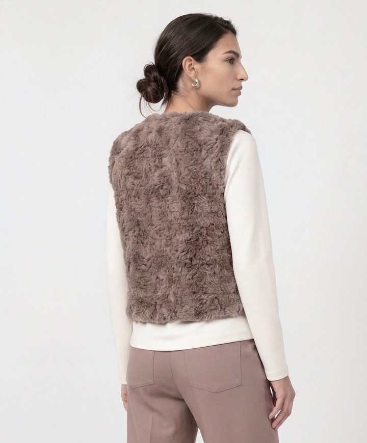 Dames gilet beige