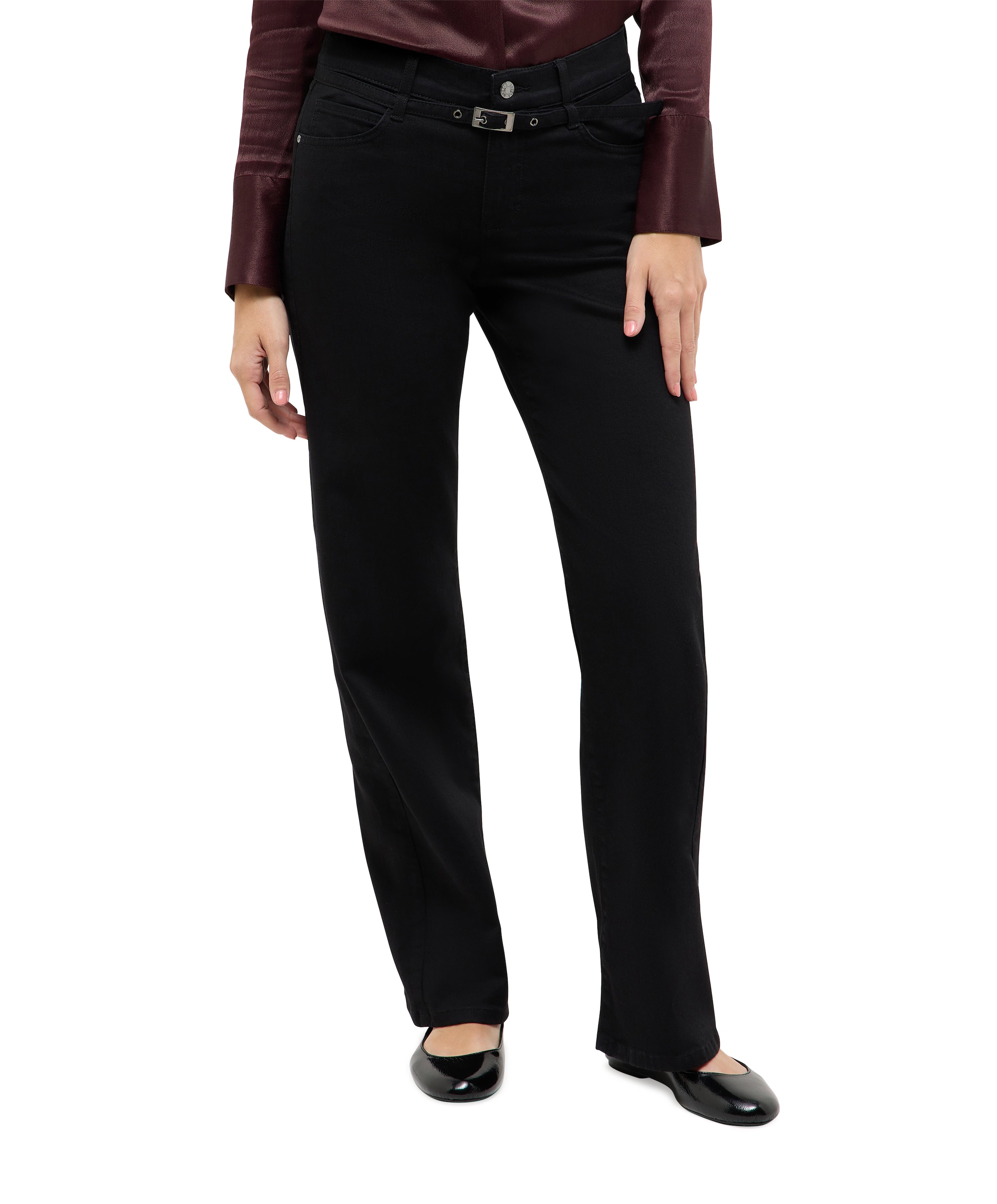 LIZ BELT dames jeans zwart