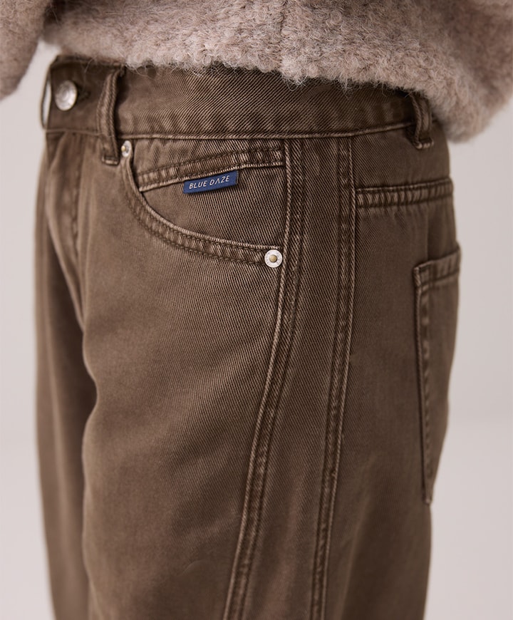 Loose fit coloured jeans groen