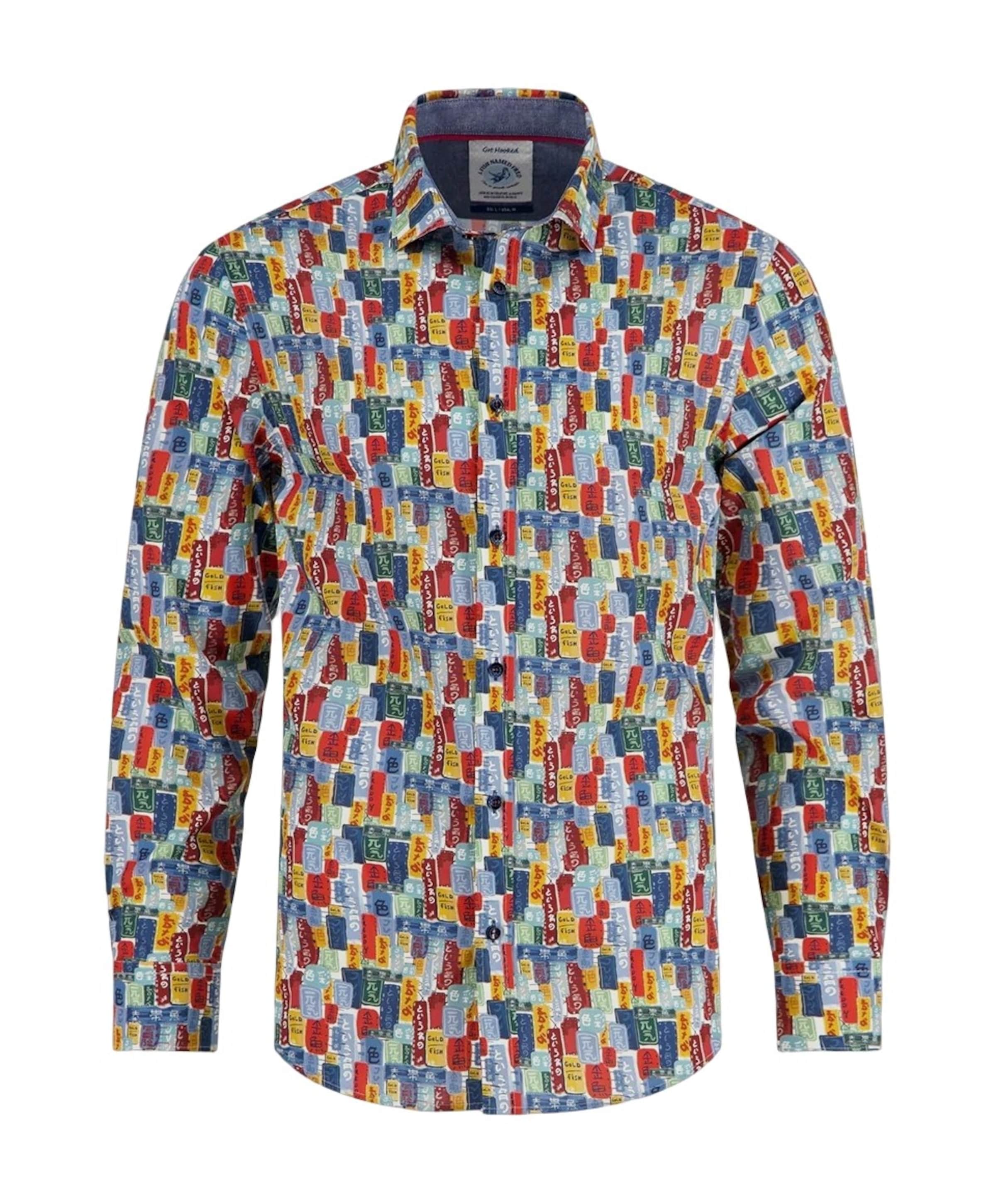 Heren overhemd lange mouw multicolor