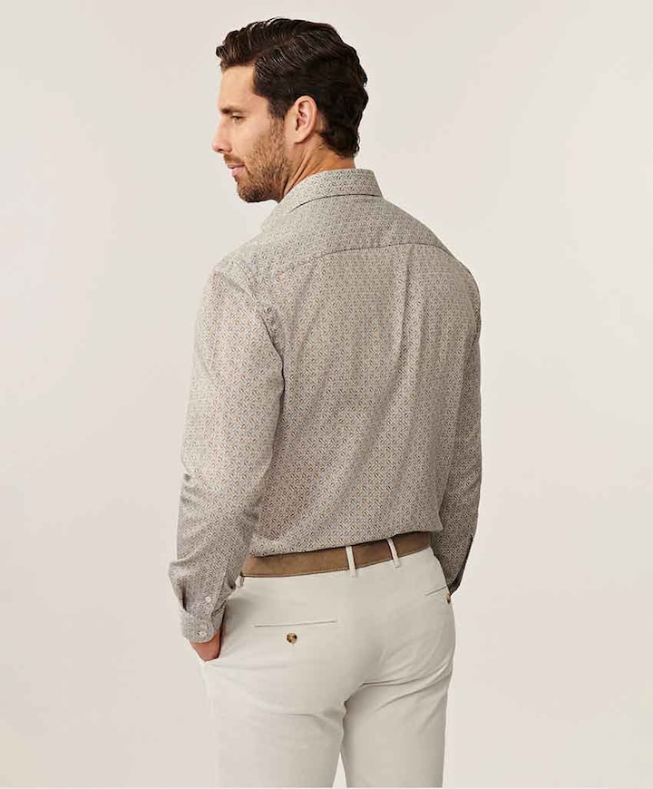 Overhemd lange mouw beige