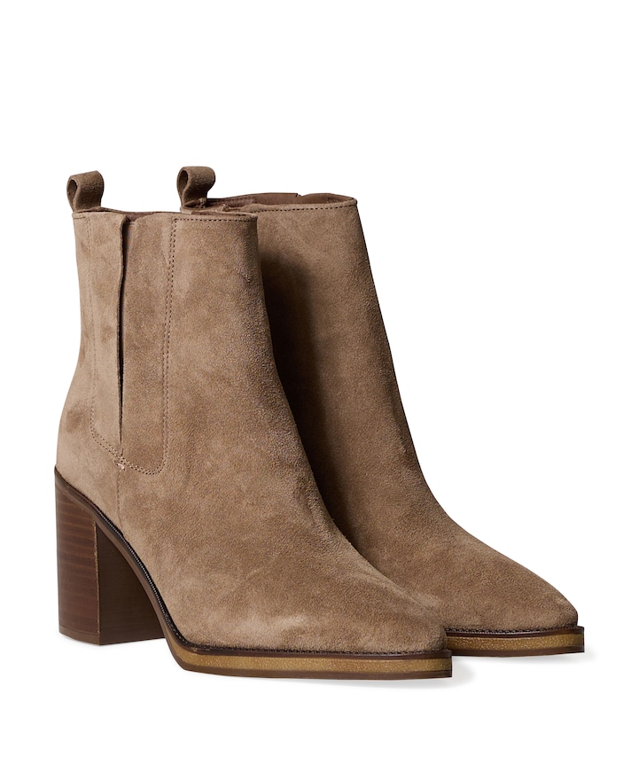 dames enkellaarzen beige