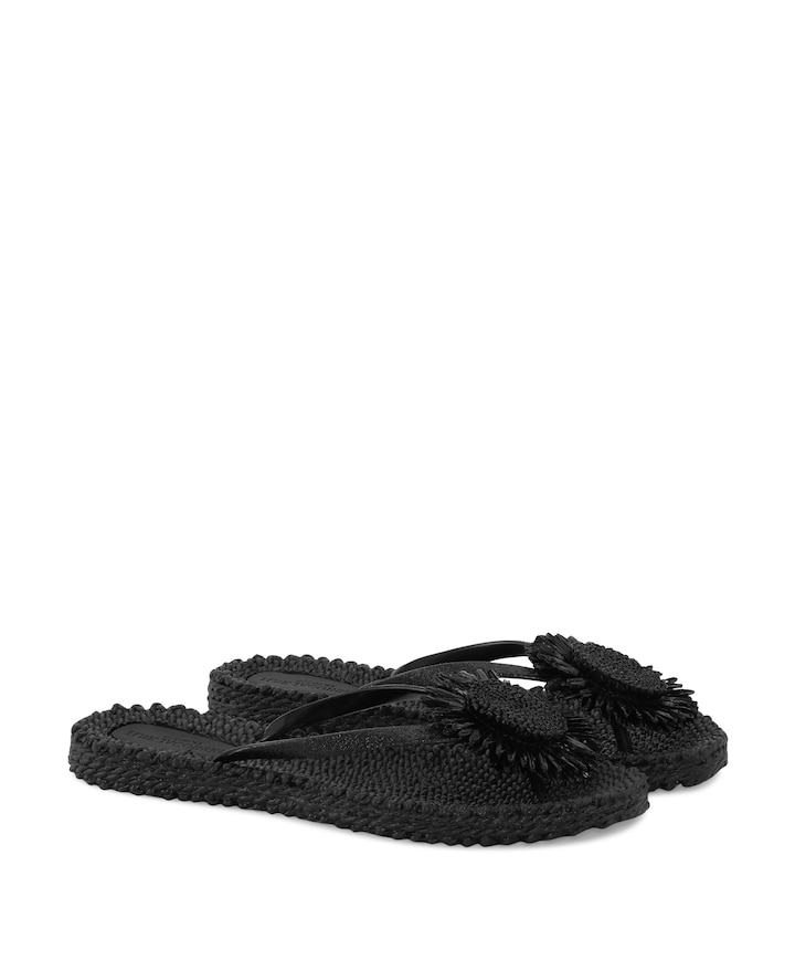 Flip Flop With Flower dames slippers zwart