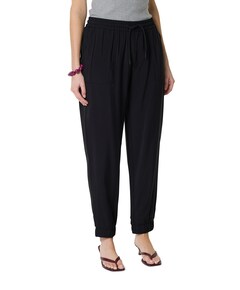 Crinkle modal dames broek zwart