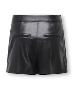 KOGTRICIA FAUX LEATHER OTW meisjes korte broek zwart