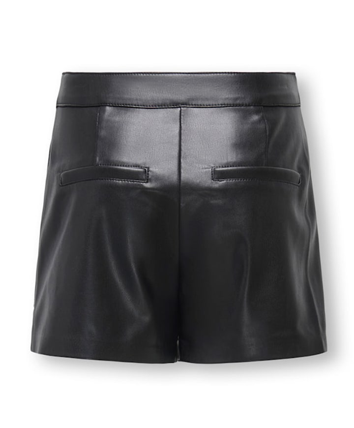 KOGTRICIA FAUX LEATHER OTW meisjes korte broek zwart