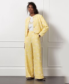 Alba jacquard broek geel