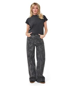 Leopard dames jeans grijs