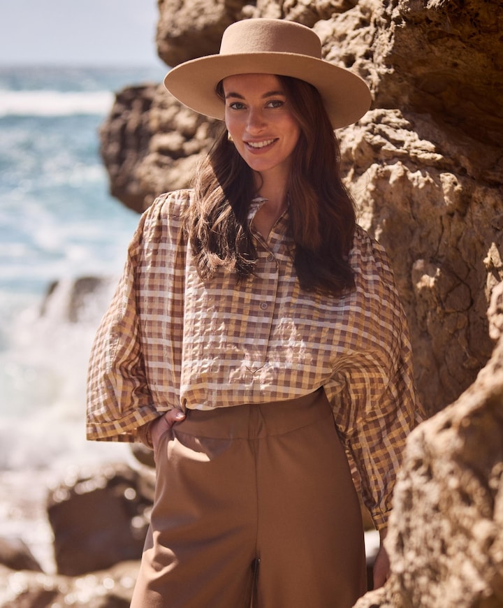 Dames blouse beige