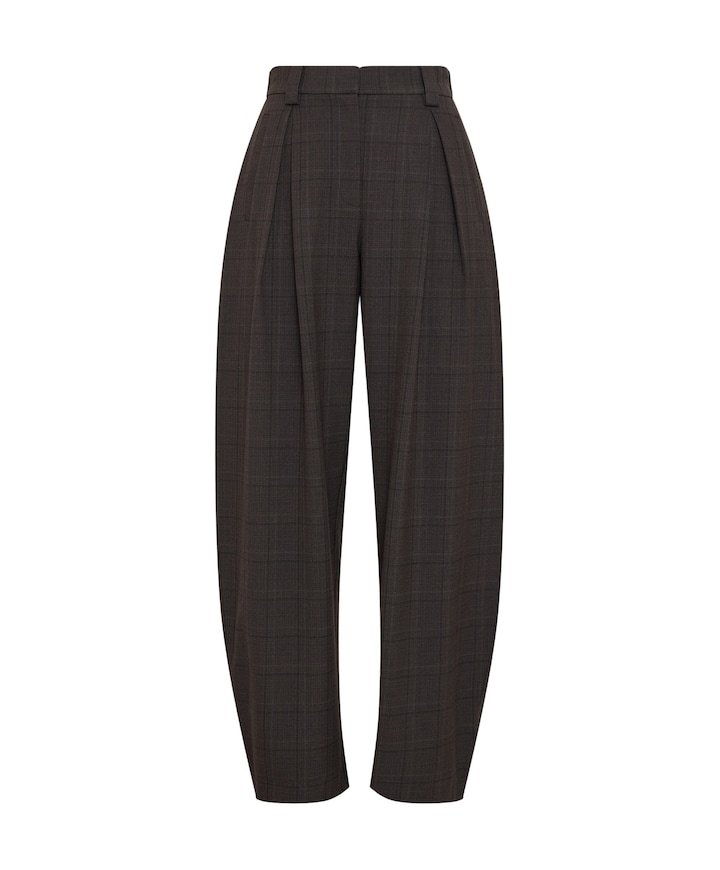 MSCHJohnna HW Barrel CHK dames broek bruin