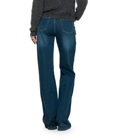 Straight turn-up jeans blauw