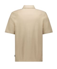 Heren overhemd korte mouw beige