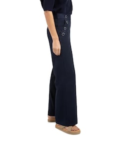 Dames broek met sierknopen blauw