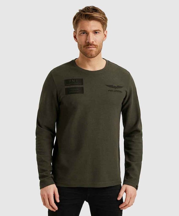 Heren longsleeve groen