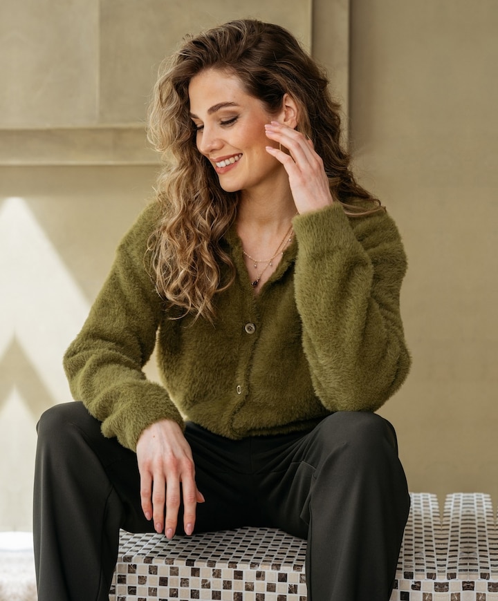 Dames vest groen