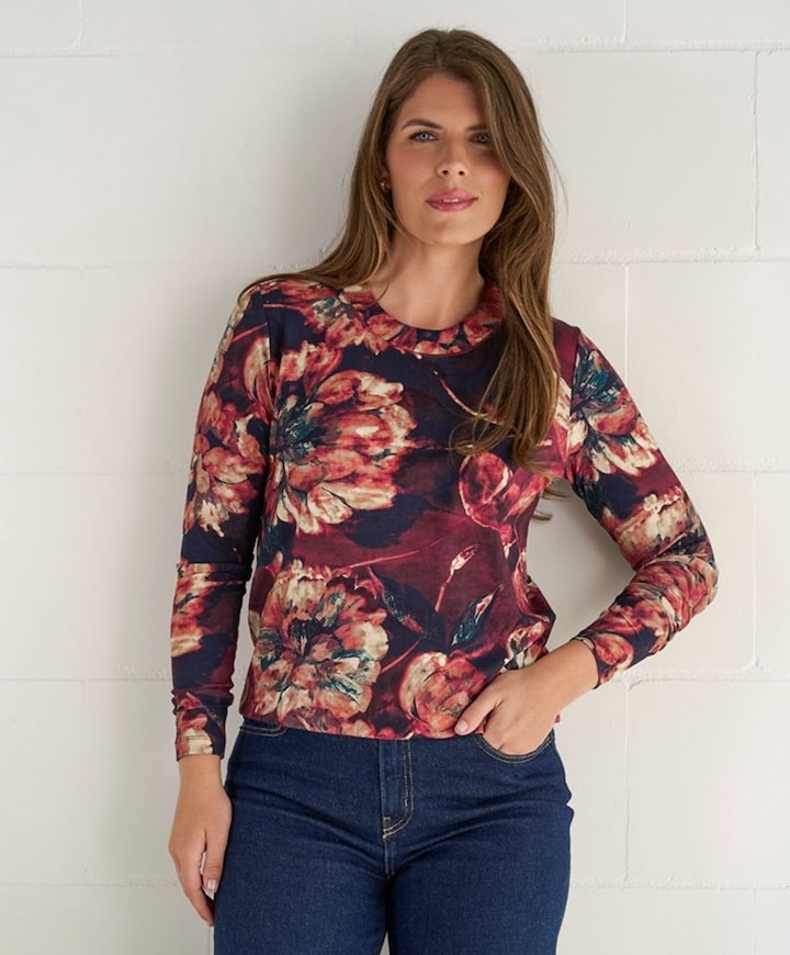 Dames longsleeve bordeaux