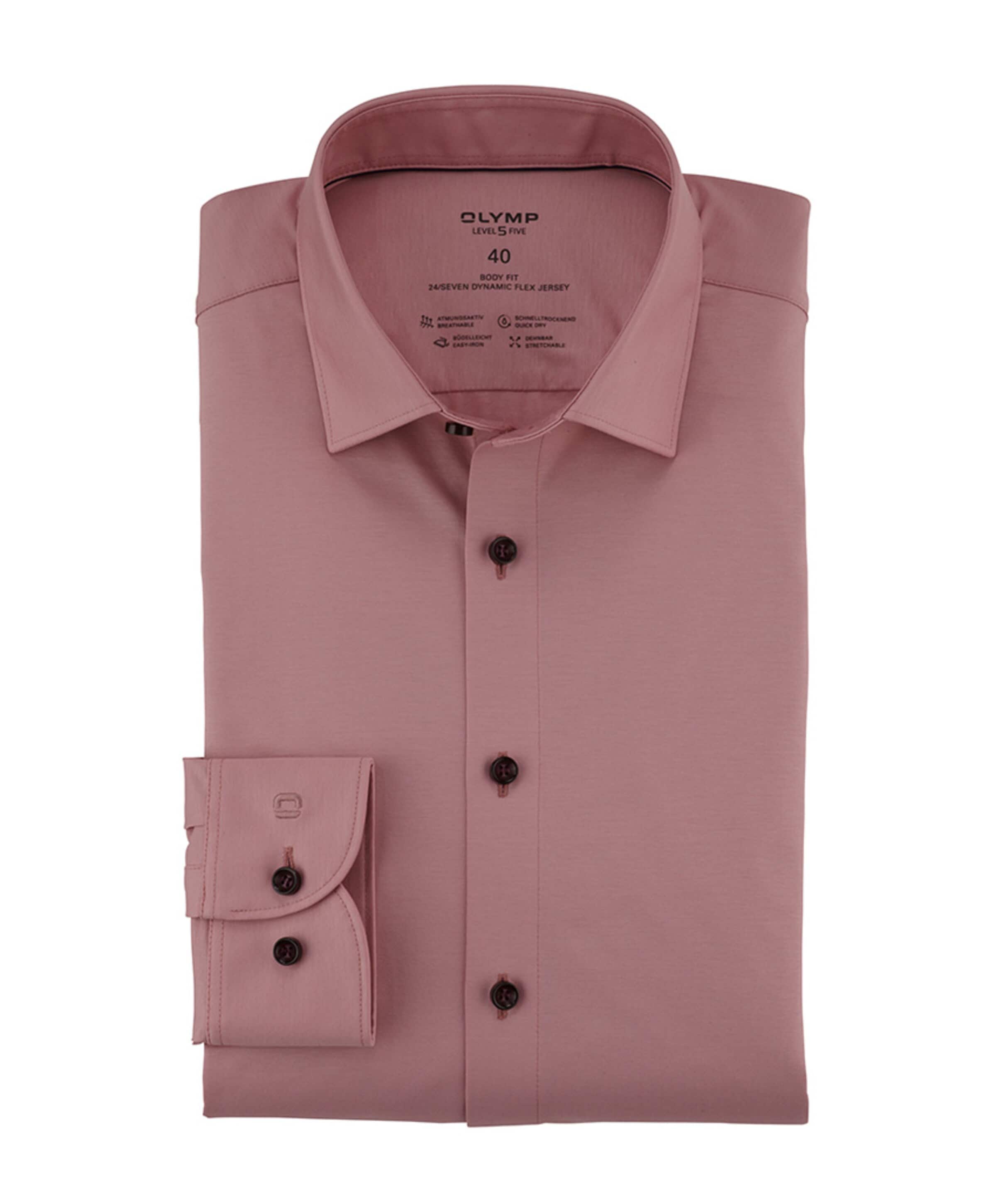 Heren overhemd lange mouw roze