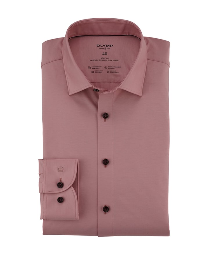 Heren overhemd lange mouw roze