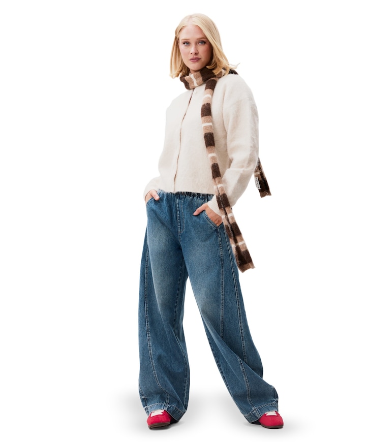 Barrel fit jogger dames jeans blauw