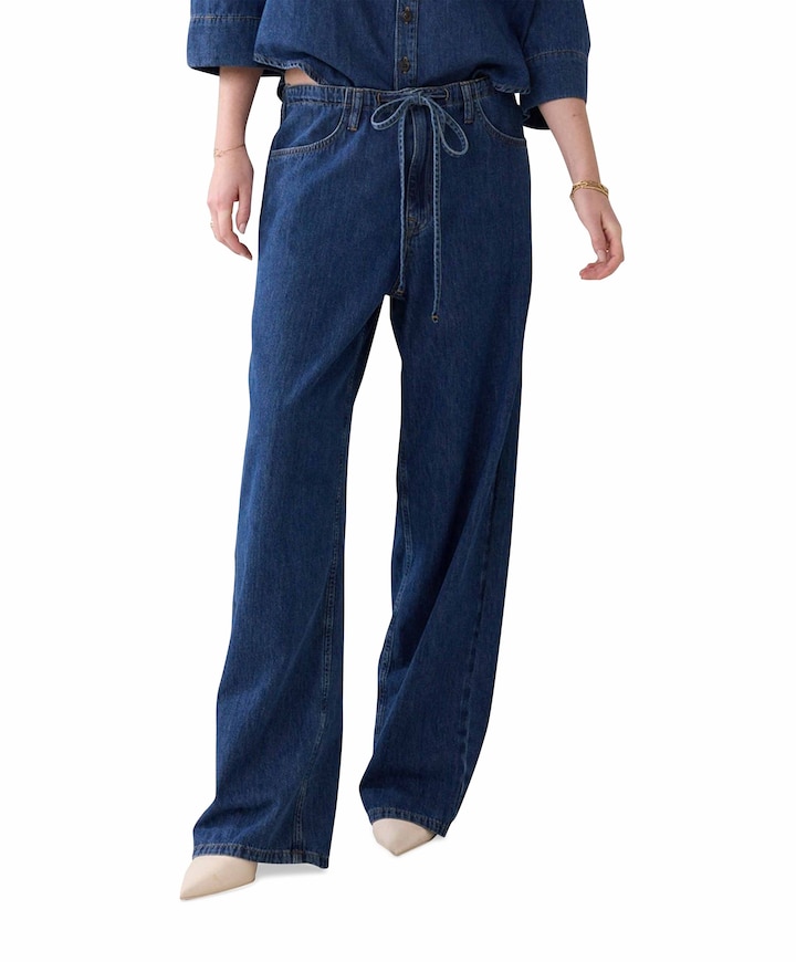 Jeans loose fit Light cotton twill dames jeans blauw