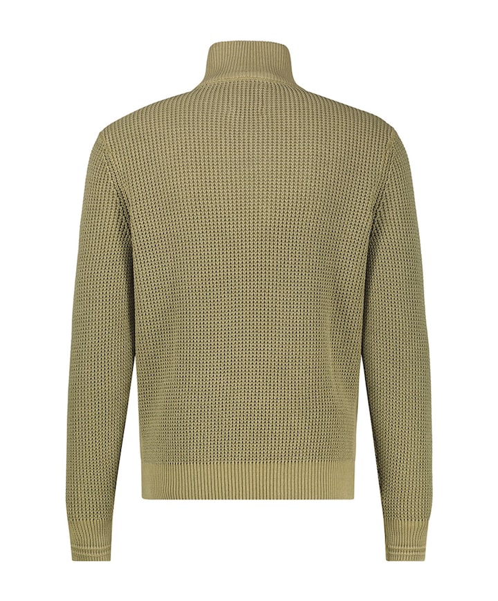 Heren trui met rits groen