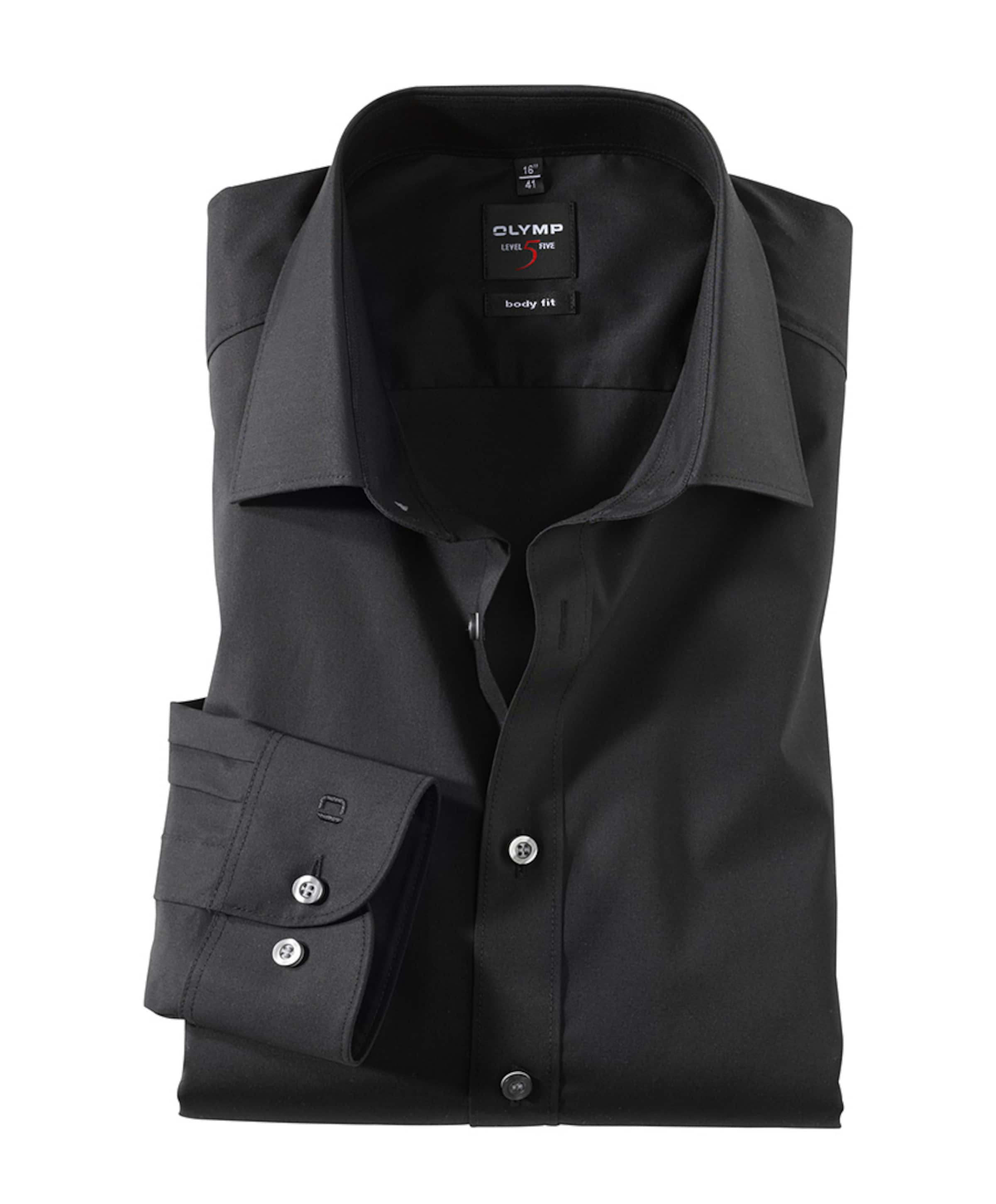 Heren overhemd lange mouw zwart