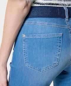 CICI CROP SLIT SPORTY dames jeans blauw