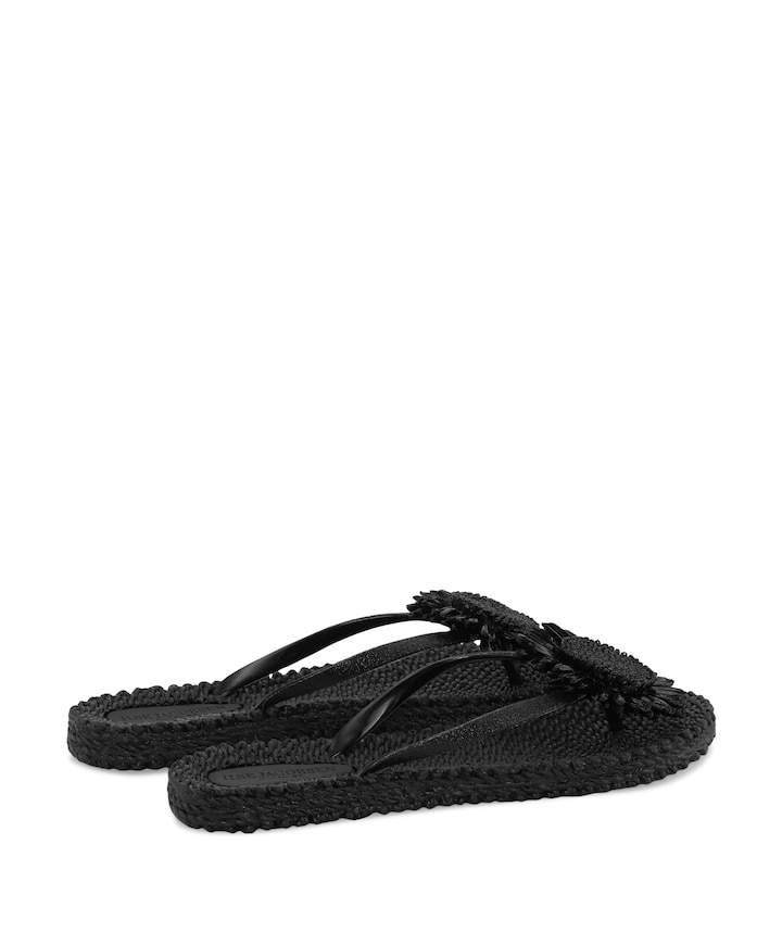 Flip Flop With Flower dames slippers zwart