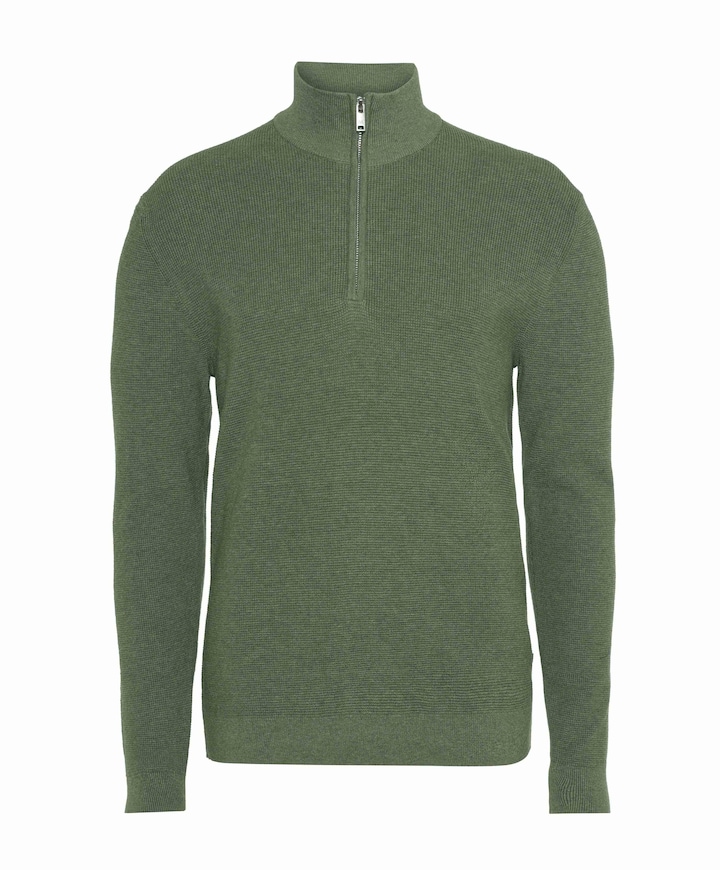 Heren trui met rits groen