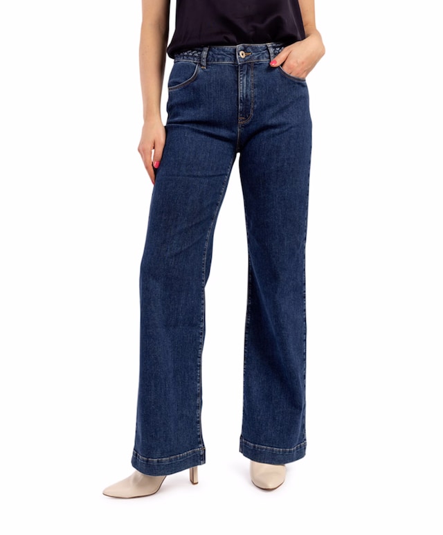 Rose wide leg denim trousers jeans blauw