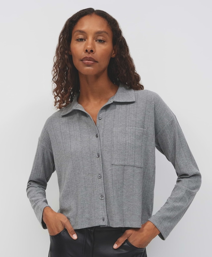 Dames blouse grijs