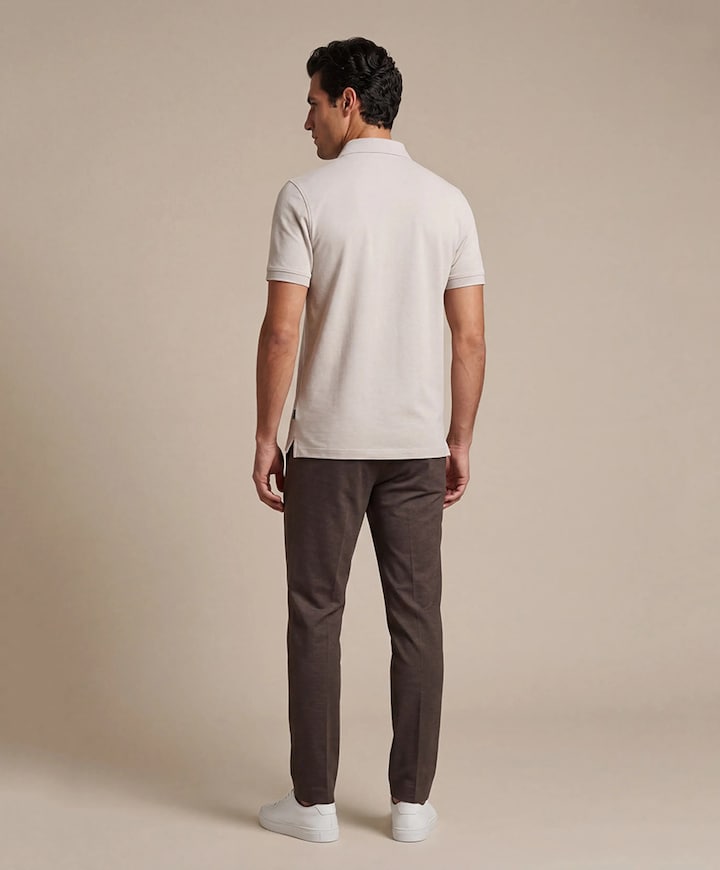 Heren polo beige