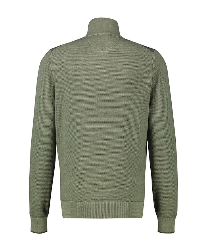 Heren trui met rits groen