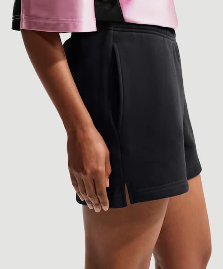W Nk Stdo Flc Mr Std 4in dames shorts zwart