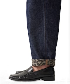 Barrel twill dames jeans blauw