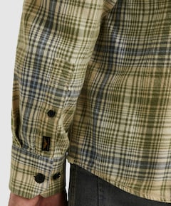 Heren overhemd lange mouw groen