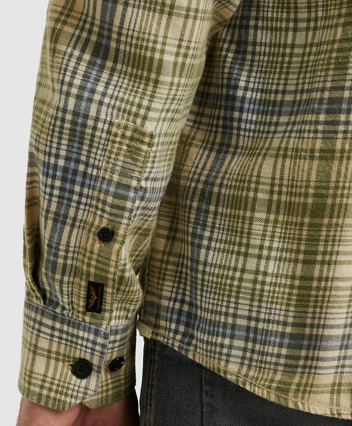 Heren overhemd lange mouw groen