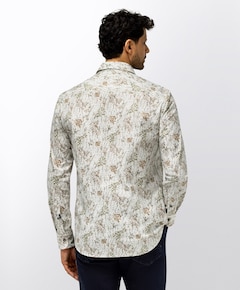 Heren overhemd lange mouw beige