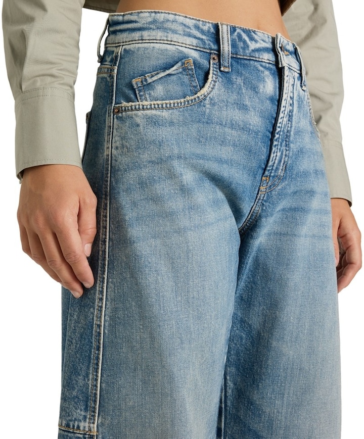 Baggy twisted dames jeans blauw