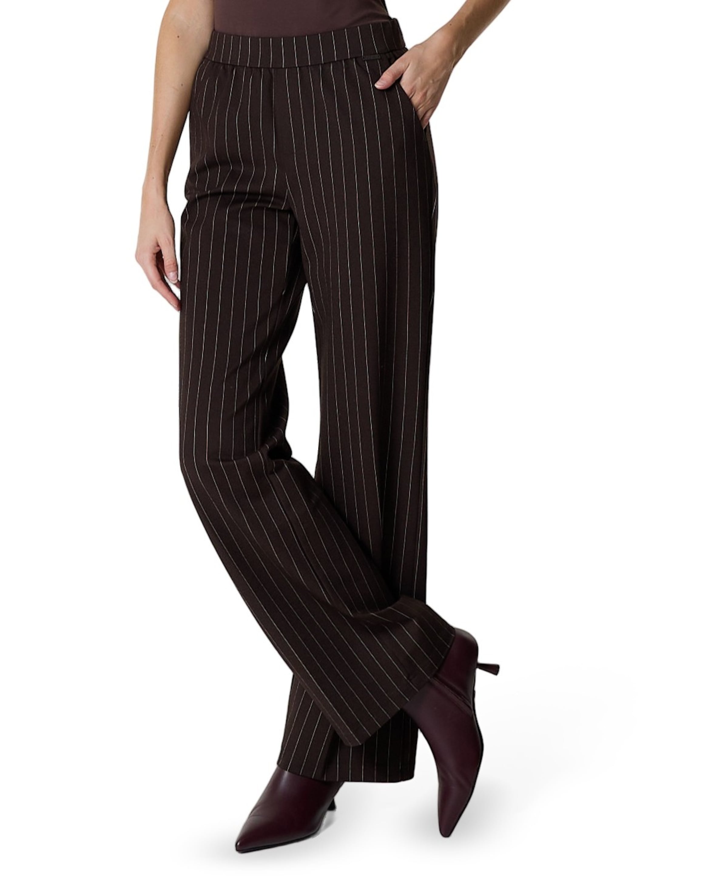 Colette punta pinstripe L33 dames broek bruin