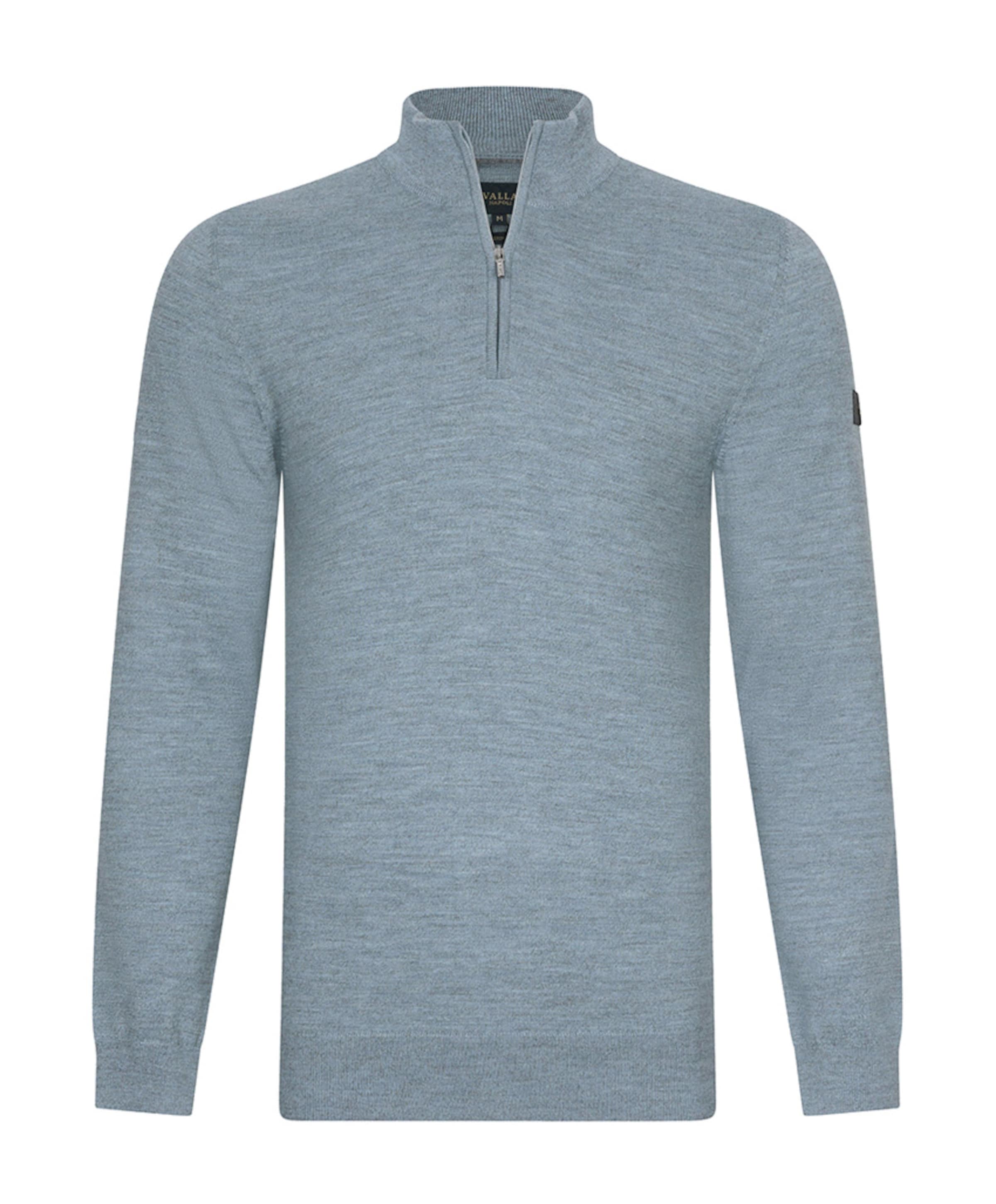 Heren trui met rits blauw