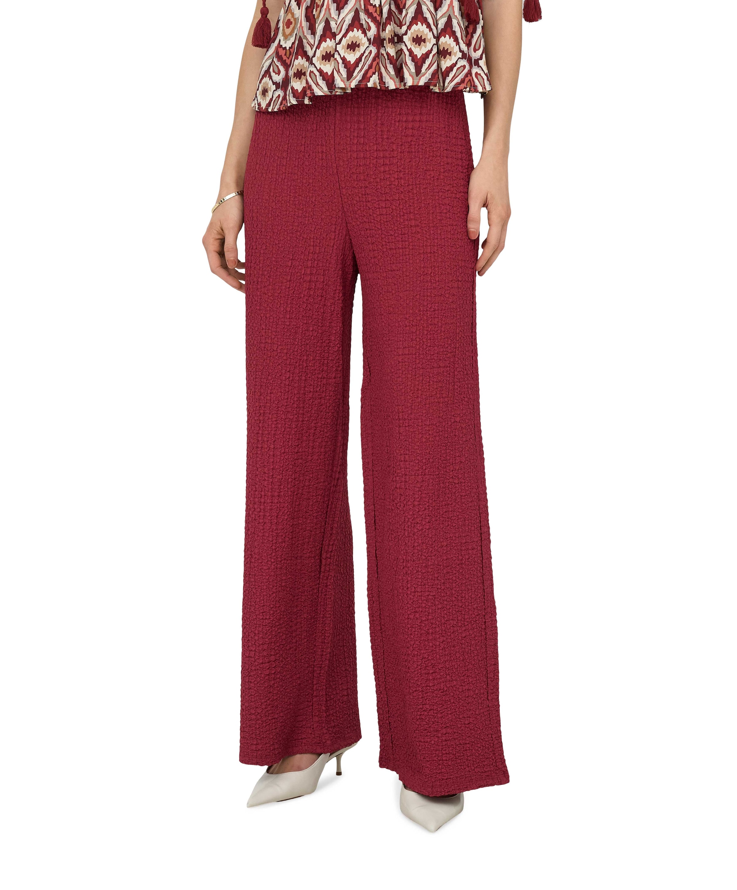 ONLERIKKA HW WIDE CRINKLE dames broek rood