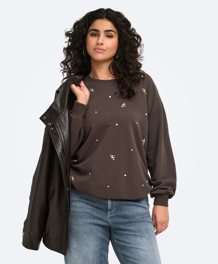 Dames sweater bruin