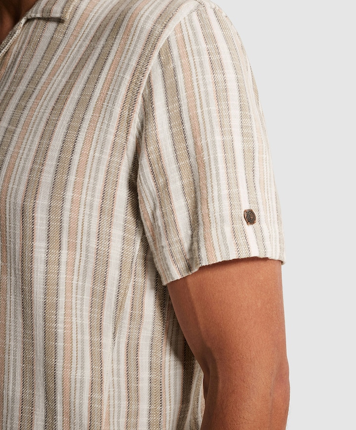 Heren overhemd korte mouw grijs