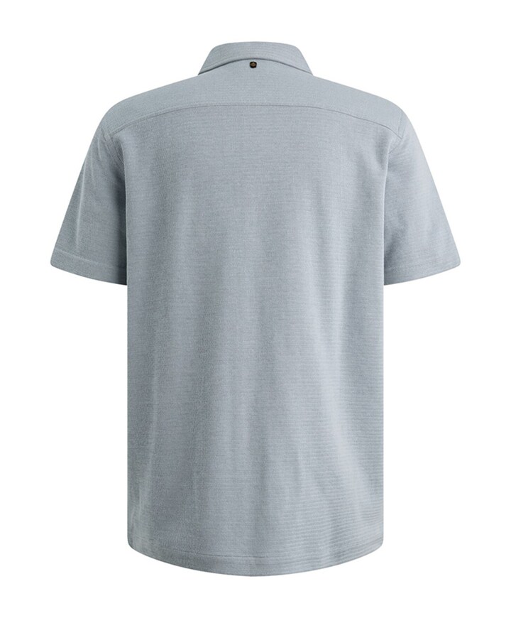 Heren overhemd korte mouw blauw