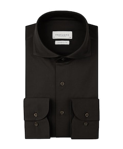 Heren overhemd lange mouw bruin