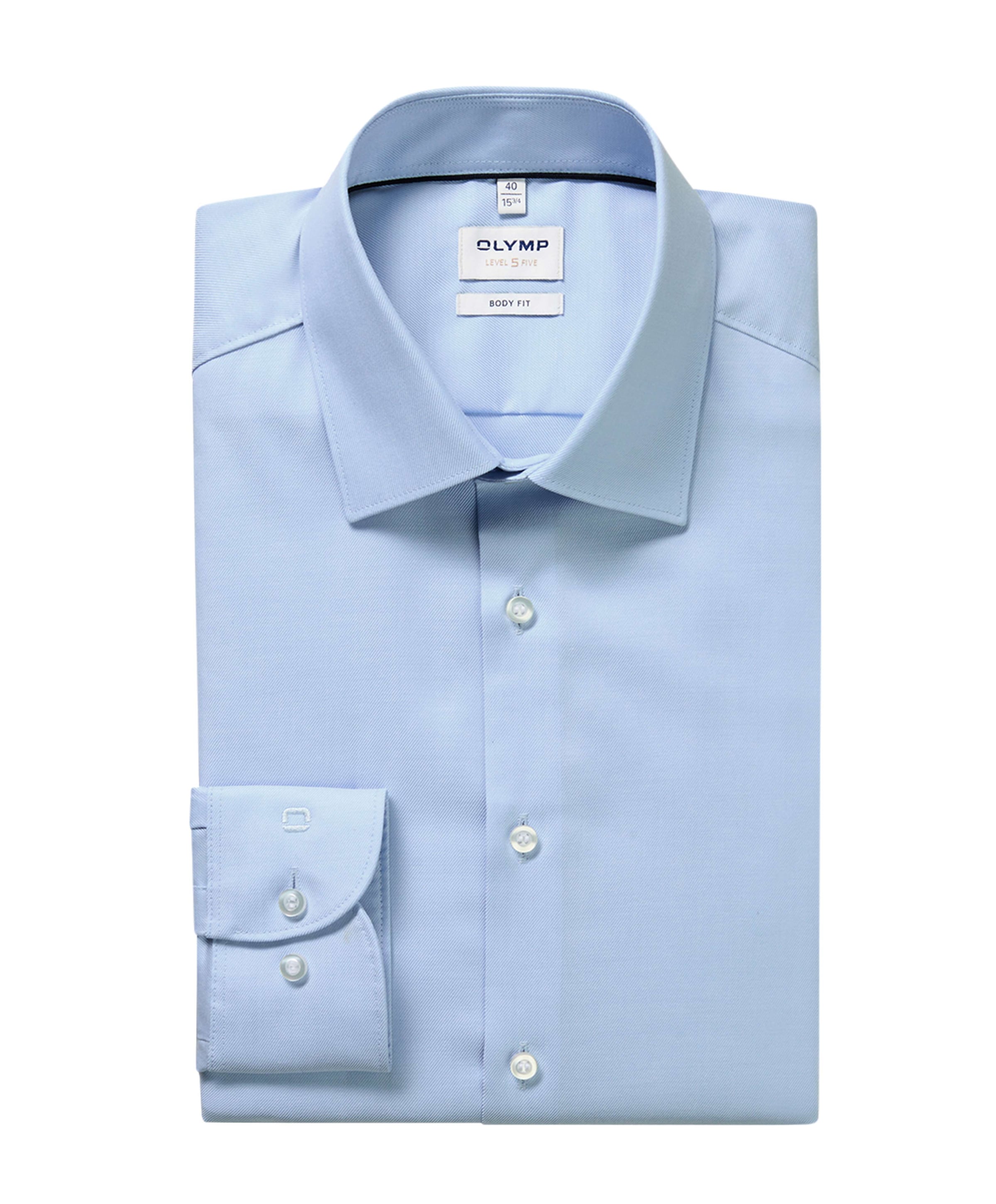 Heren overhemd lange mouw blauw