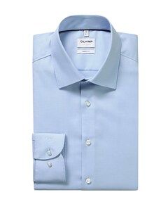 Heren overhemd lange mouw blauw