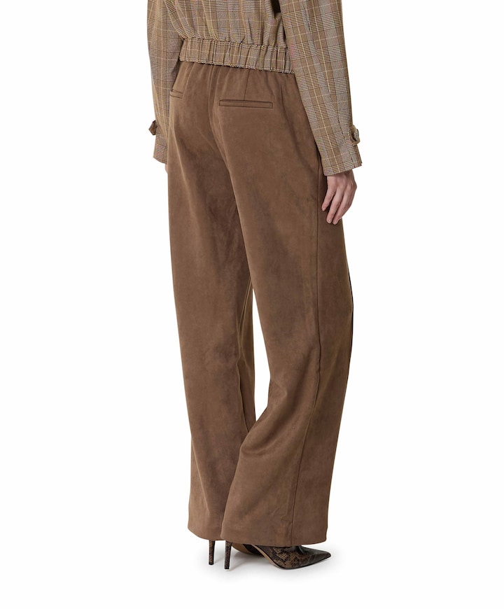 Jill Suedine dames broek bruin