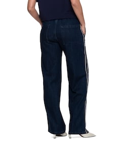 Tape elastic waist dames jeans blauw